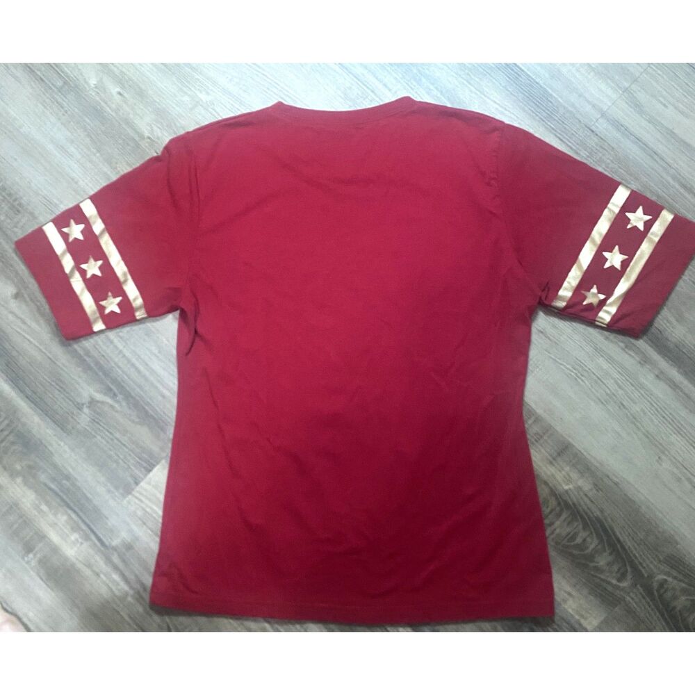 Wonder Woman Gold Foil Striped Sleeves Red Juniors T-Shirt Tee Size XXXL - Picture 2 of 5